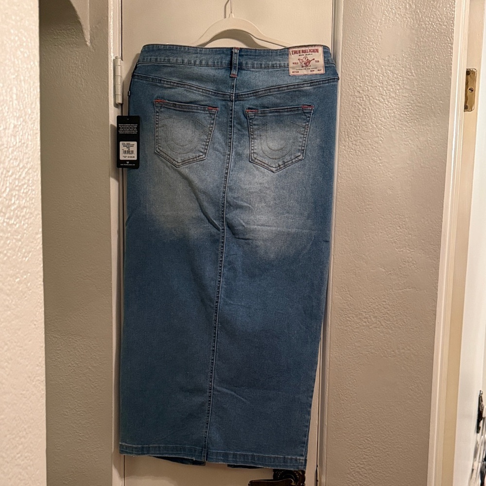 True Religion Light Blue Denim Jean Skirt